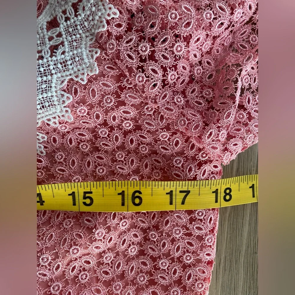 Sandro Lace Dress Pink Short Sleeve Size 36 FR - Picture 15 of 16